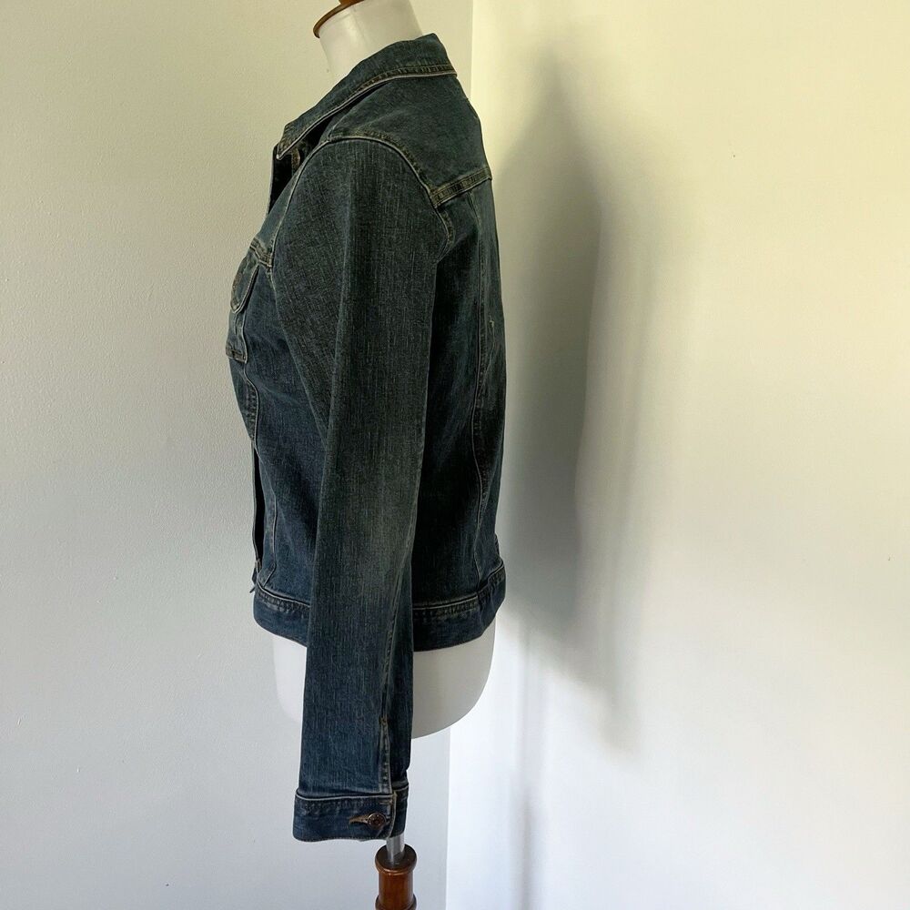 Vintage Old Navy Denim Jacket S Small Stretch Cotton Y2K Revival Utility Chic - Picture 14 of 16